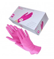 Перчатки нитровинил 100 шт/упак р-р S, розовые Wally Plastic